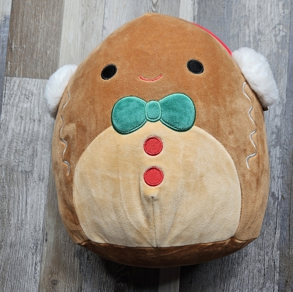 Squishmallows 2022 Holiday Jordan the Gingerbread with Earmuffs 12" - Picture 1 of 5